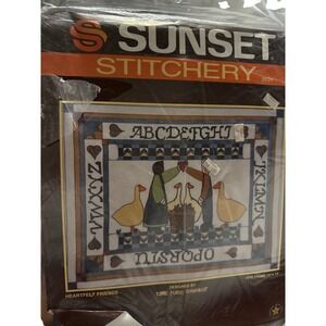 Sunset Stitchery Heartfelt Friends Counted Cross Stitch Kit 15x18 Design